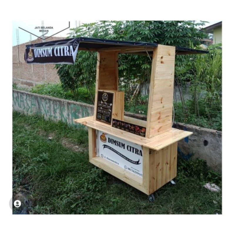 booth kayu jati Belanda booth minimalis modern gerobak jualan