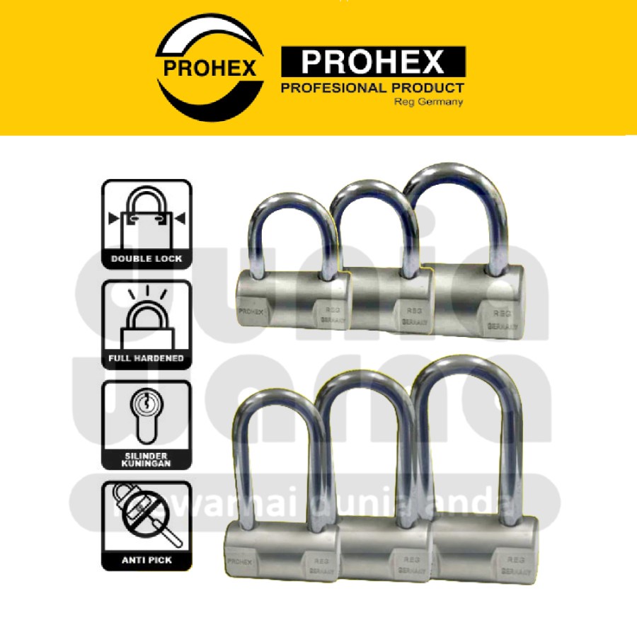 PROHEX Gembok Bulat/Viro 40mm/50mm/60mm/40/50/60 mm Leher Panjang/Pendek