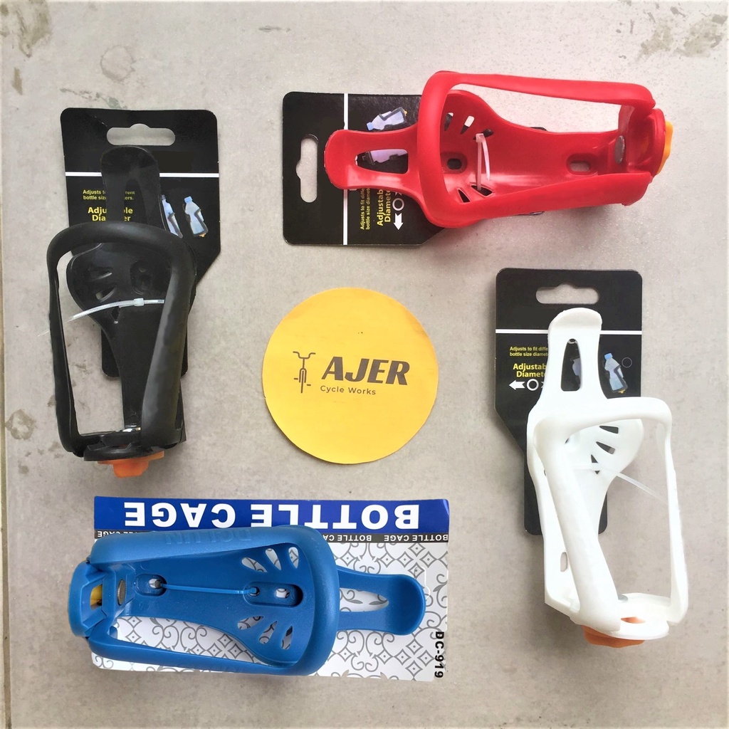 Tempat / Holder botol air minum Sepeda ADJUSTABLE BONUS Baut - Plastik Bottle Cage bicycle rak