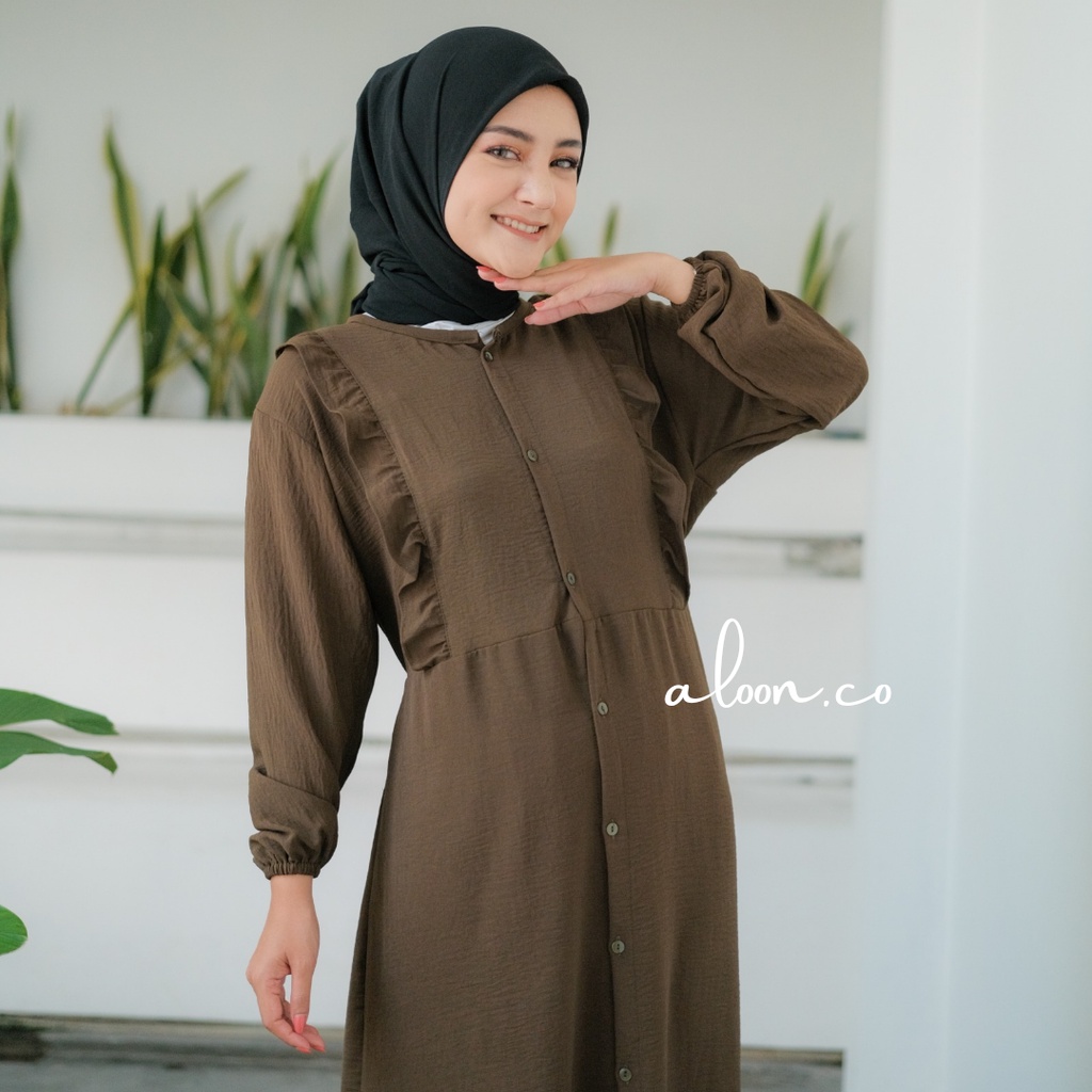 Farrania One Set Tunik Bahan Crinkle Airflow Busui Friendly – Setelan Wanita Murah Premium