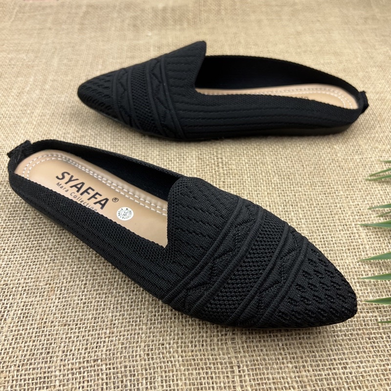 MARASYAFFA - SEPATU FLAT WANITA MULES RAJUT IMPORT SF50