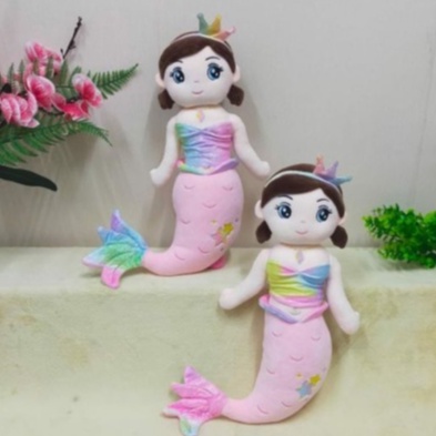 Boneka Soft Mermaid Pelangi Size 18&quot;/45cm/boneka putri duyung/boneka lucu/boneka anak perempuan/