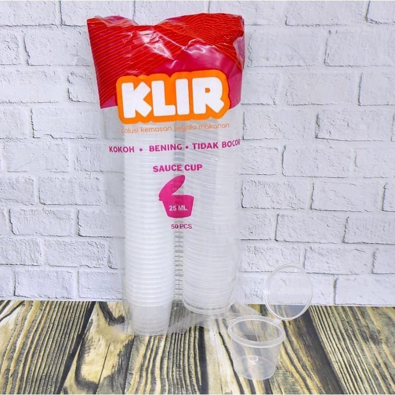 Thinwall KLIR Sauce cup 25ml ANTI PECAH Tempat Saos Sambal Isi 50pcs
