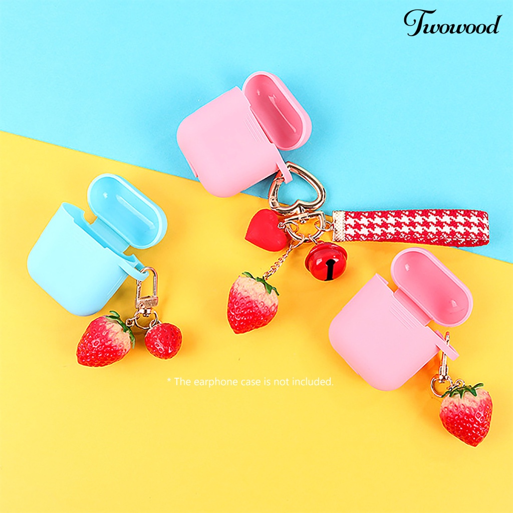 Twowood Gantungan Kunci / Tas Ransel Mini Bentuk Strawberry 3D Untuk Wanita