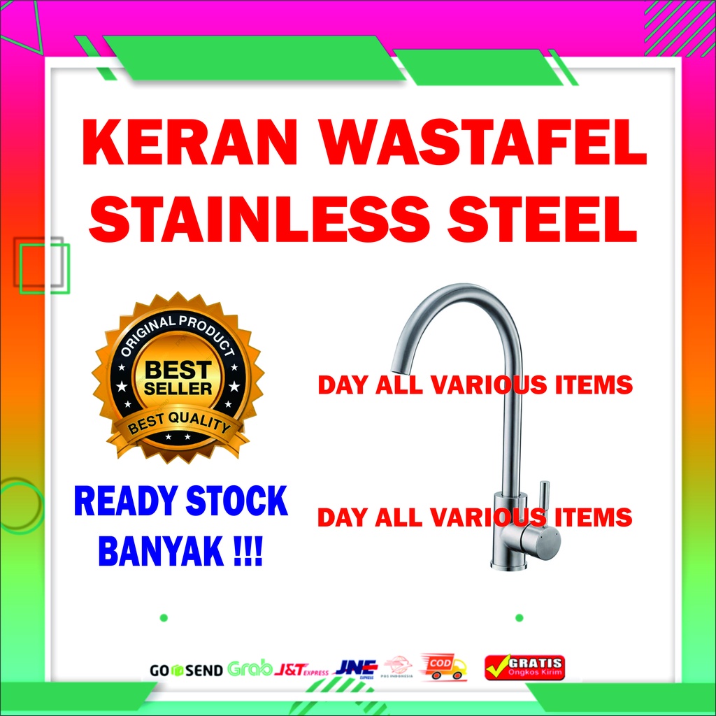 KERAN KRAN WASTAFEL ANGSA STAINLESS STEEL ORIGINAL