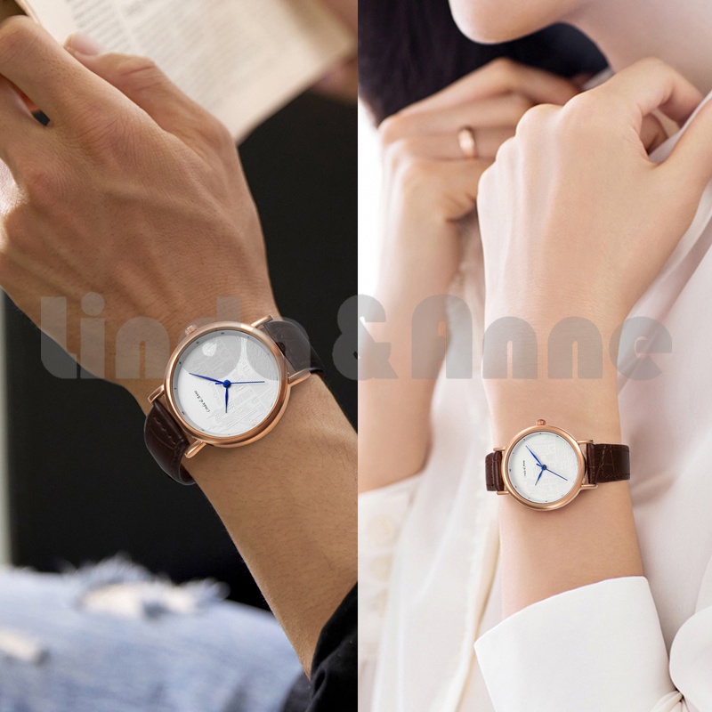 Jam Tangan Pria Fashion Automatic Strap Pu Leather Vintage Casual Anti Air Import/Jam Tangan Couple/Wanita