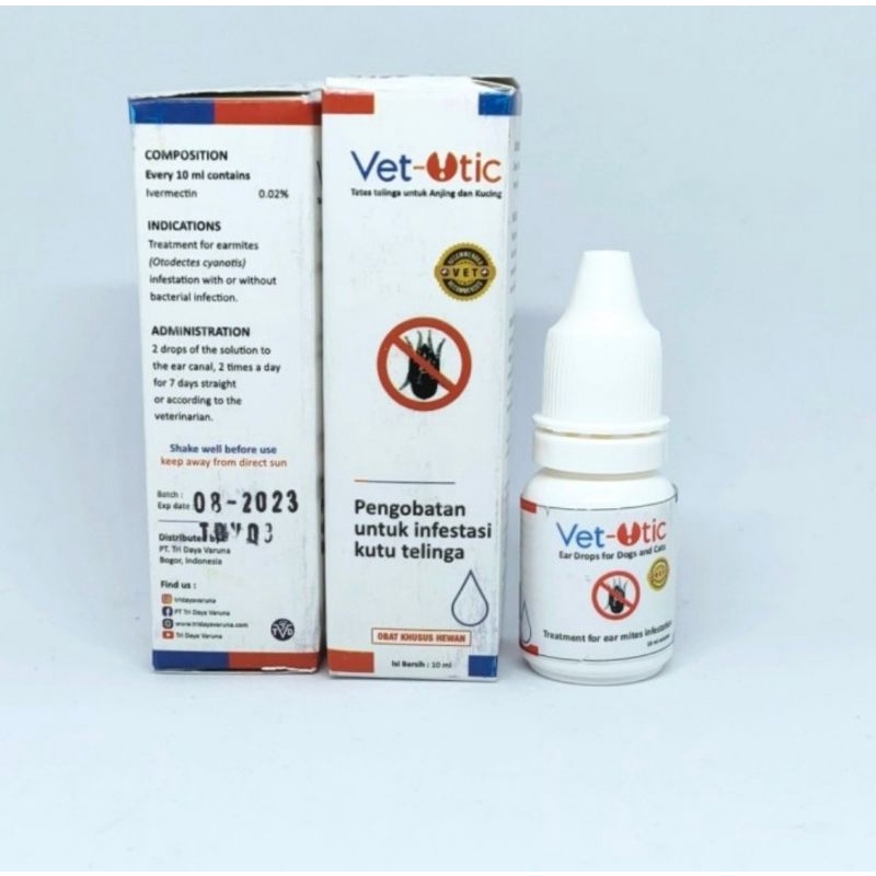 Vet - Otic 10ml - Obat Tetes Tungau Radang Telinga Kucing Anjing