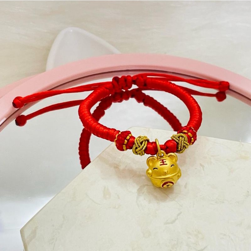 GELANG ANAK GELANG EMAS 24K SIO MACAN LONCENG BISA BUNYI EMAS ASLI HK 999,9%