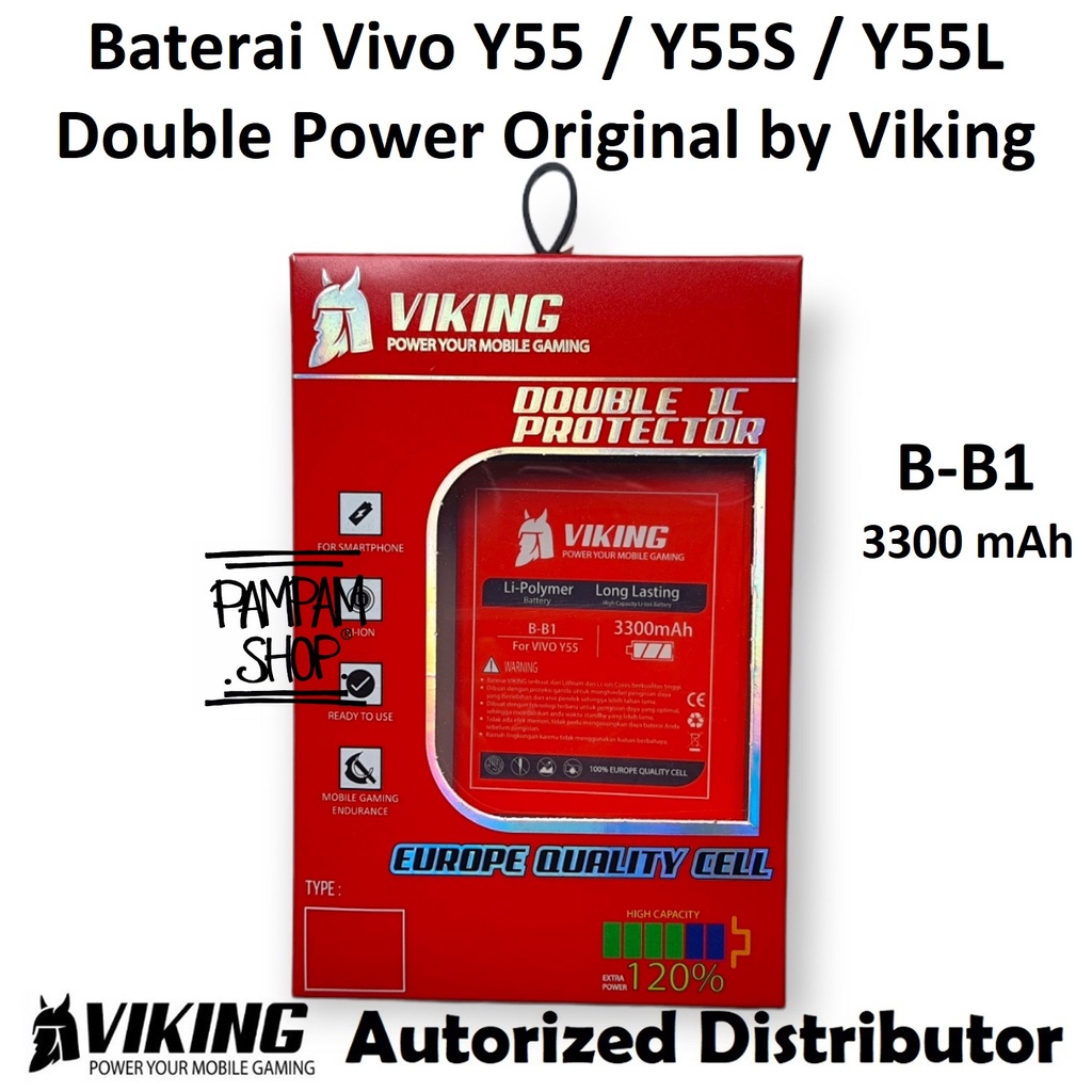 Baterai VIKING Double Power Original Vivo Y55 Y55S Y55L B-B1 BB1 Batre Batrai Battery Ori HP