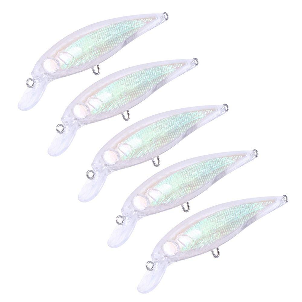 Preva 5pcs Umpan Embrio Body Portable Lifelike Eyes Tackle Treble Hooks Crankbait