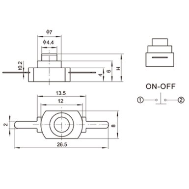 Saklar Senter Push Button ON/OFF Toggle Switch Self Locking Waterproof Saklar Senter
