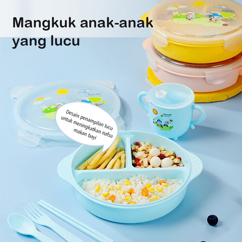 Jual Kotak Makan Siang Jerami Gandum Piring Makan Malam Beruang Kartun ...