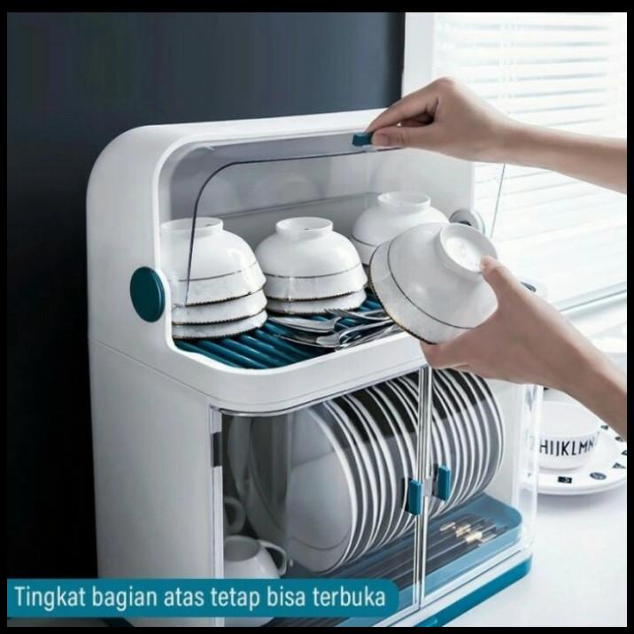 Rak Piring Plastik Serbaguna Dengan Tutup