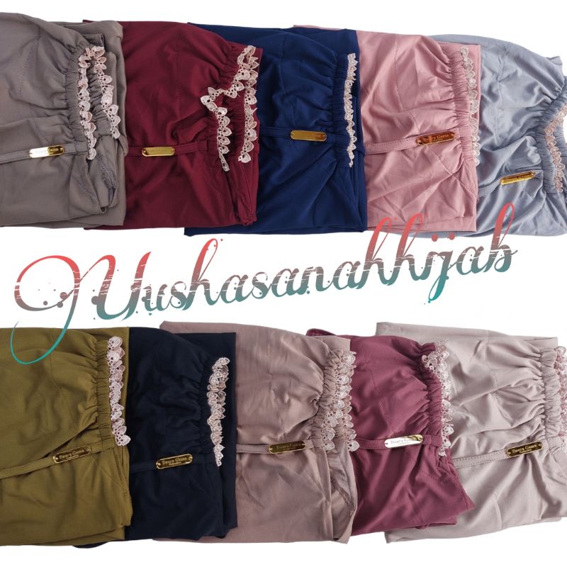 (Ori Dauragama) SABRINA •jilbab instan jersey ballerina•bergo renda tali