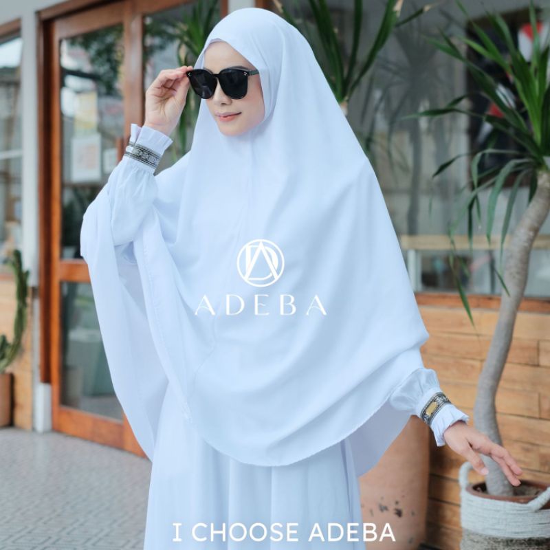 GAMIS PUTIH SYARI POLOS SET HIJAB PLUS CADAR FATMA SYARI