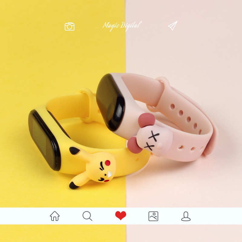 Tali Smartwatch Strap Jam Xiaomi Mi Band 3/4/5/6 Boneka Kartun Besar 3D LUCU