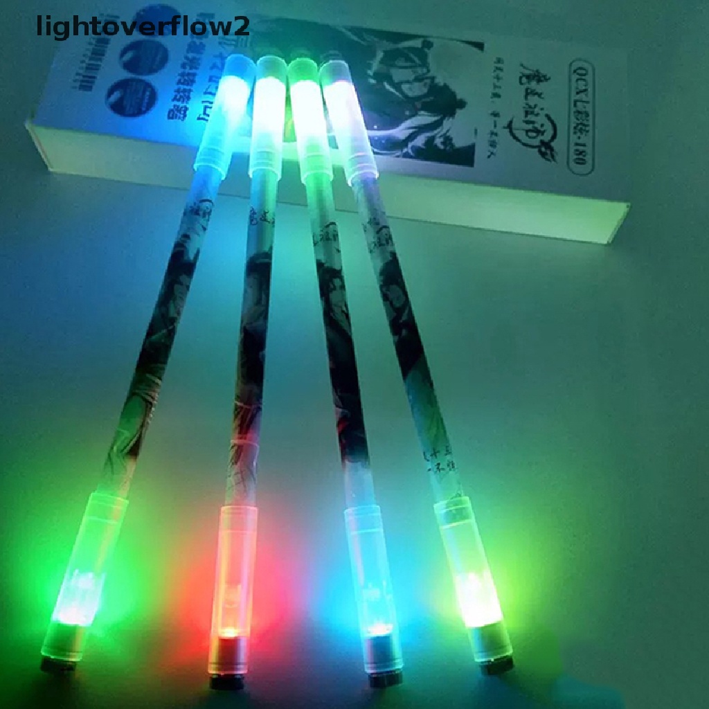 (lightoverflow2) Pulpen Gel 0.5mm Dengan Lampu LED Untuk Pelajar