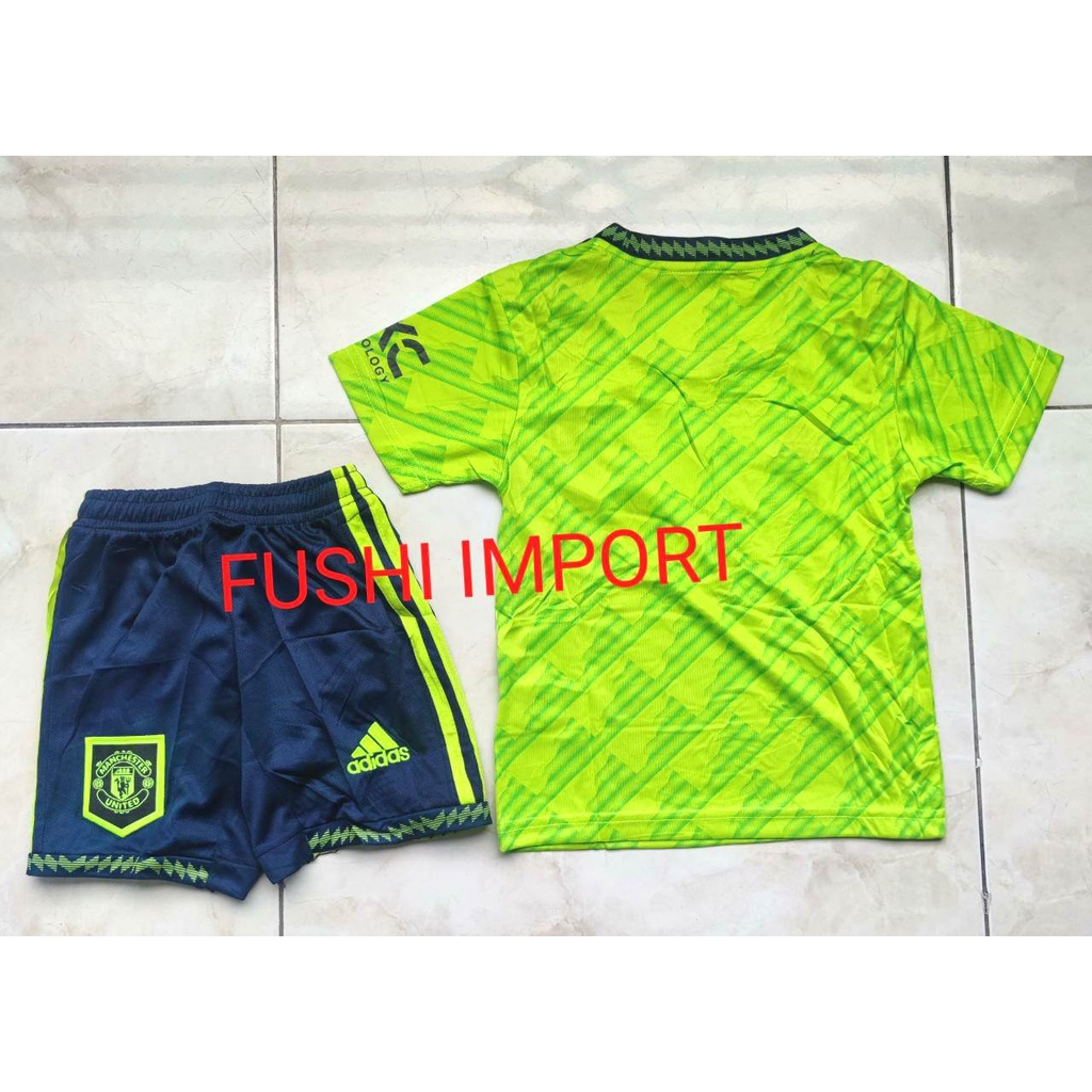 Setelan Jersey Baju Bola Anak MU 3rd Third Kids 2022 2023 Fullset Satu Set Grade Ori