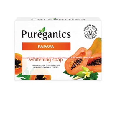 Kojie-San Pureganics Papaya Whitening Soap 135gr Sabun Kojiesan Pepaya Untuk Mencerahkan Memutihkan Kulit Kojie San Koji San Pure Organic Bahan Pepaya Orange Papaya Soap