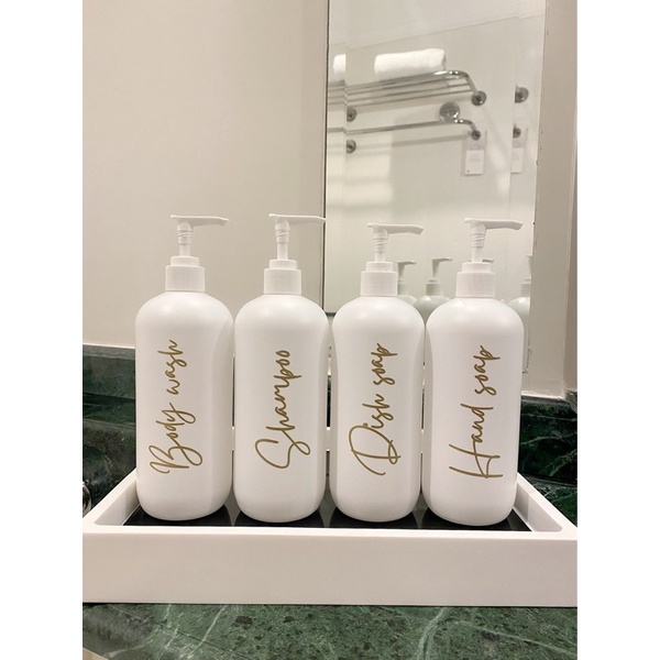 botol putih 500ml N24 gold edition. aesthetic bottle minimalist refill organizer tempat sabun cair pump estetik