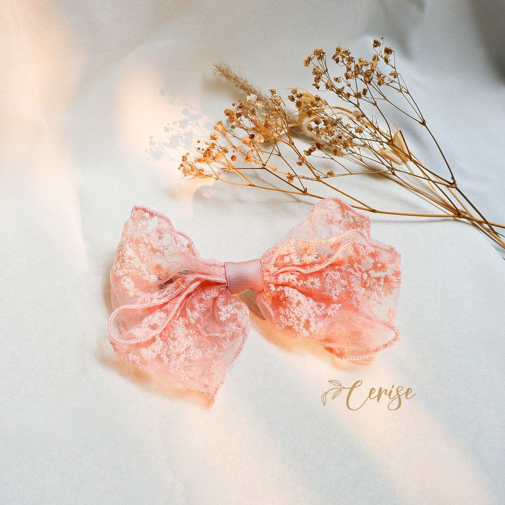 Yuri Hairpin | Jepit rambut pita lace korea warna warni untuk anak dan wanita dewasa cantik manis