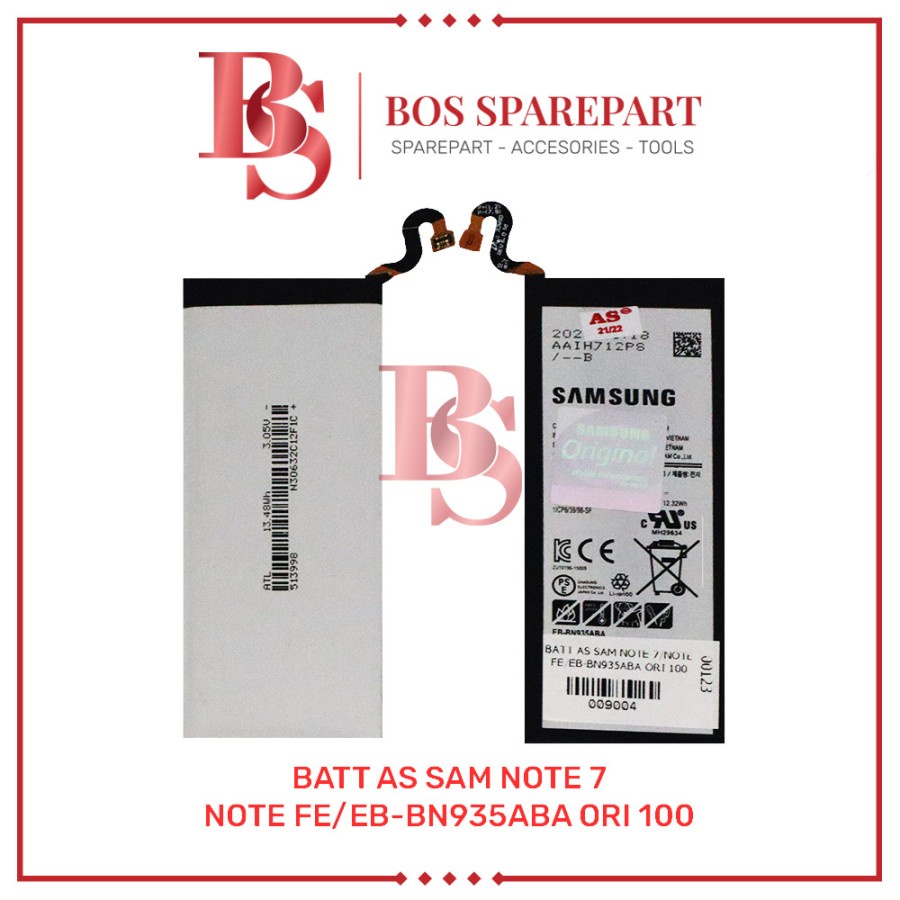 BATTERY AS SAMSUNG NOTE 7 / NOTE FE / EB-BN935ABA ORI 100 / BATERAI / BATRE