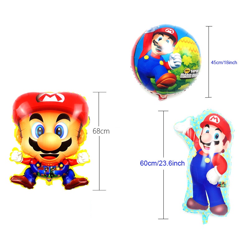 6pcs/set Game Super Mario Bros Balon Figurine Luigi Princess Model Angka Balon Dekorasi Festival