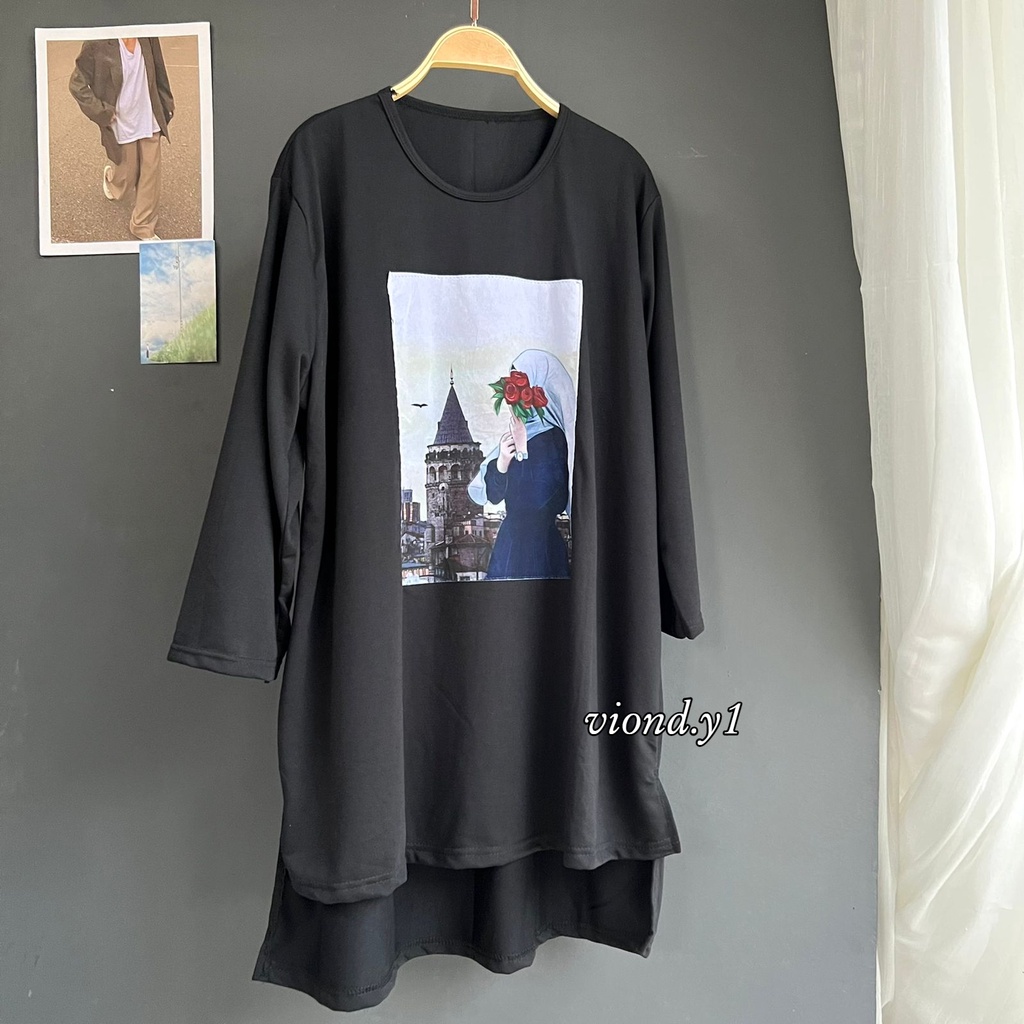 Baju Lengan Panjang Wanita / Tunic Cewek Hijab / Atasan Bahan Babytery