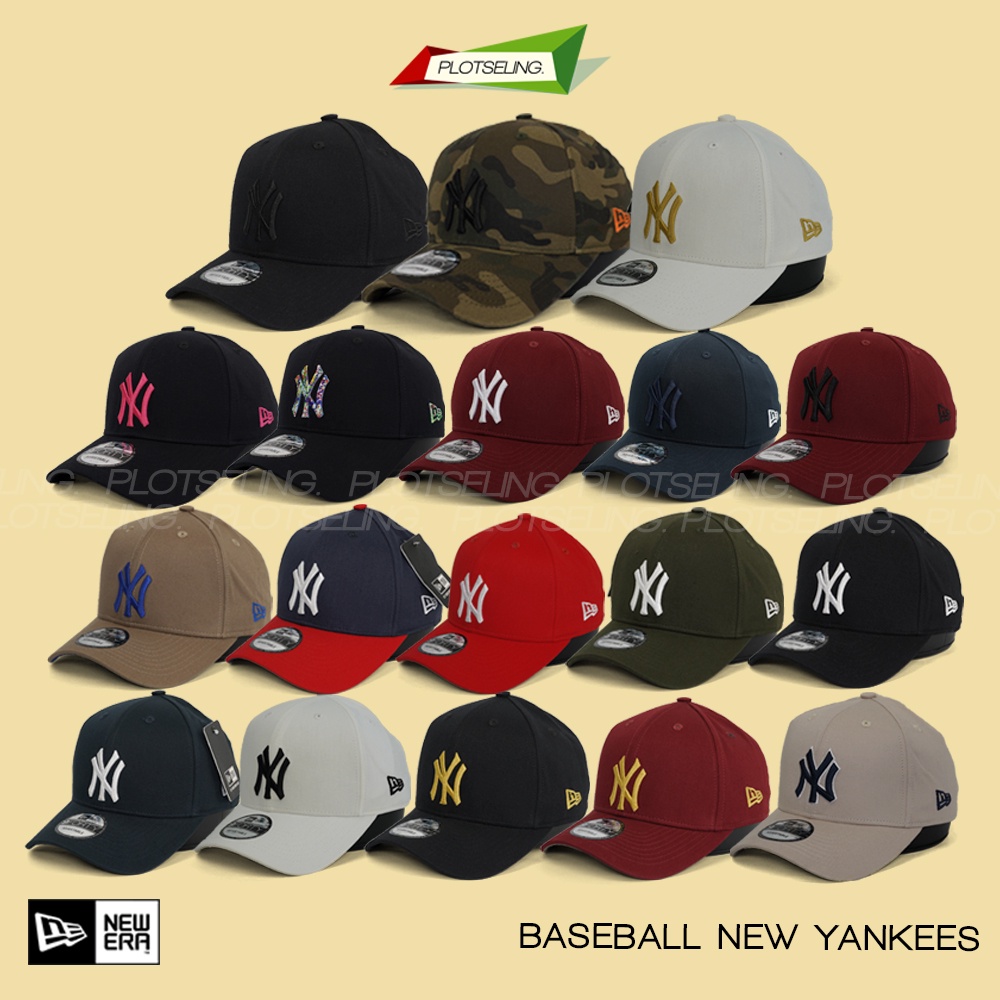 Topi BASEBALL NY New York MLB Hat Yankees Original Grade Camo Cokelat Cream Hijau Hitam Merah Maroon Navy dan Putih Cap Adjust Unisex Topi Baseball Pria Wanita