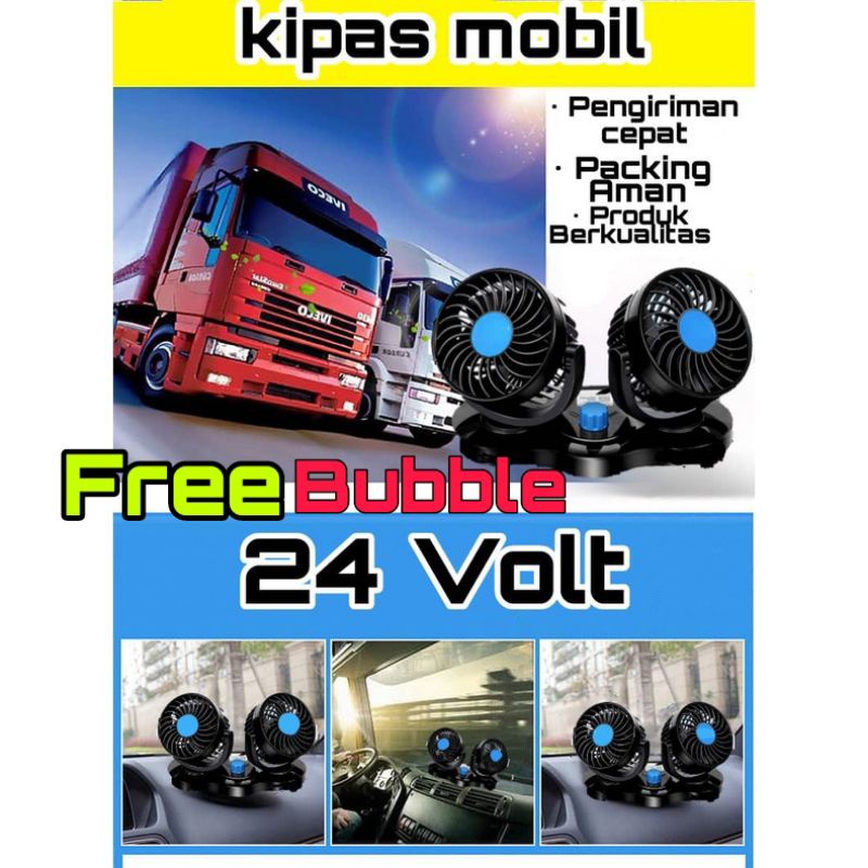 Kipas Angin Mobil T304 Car Cooling Double Fan 24 Volt