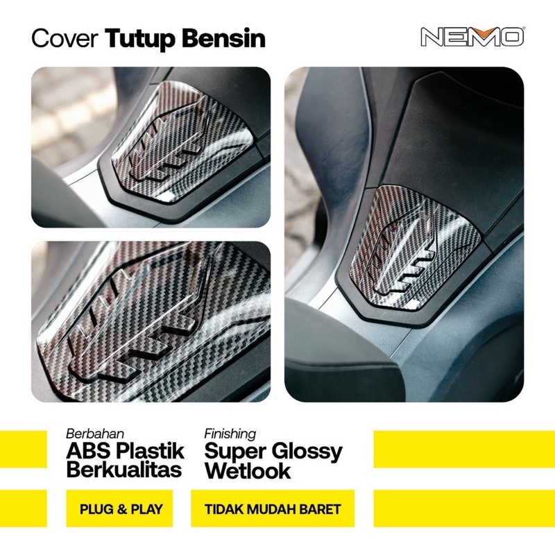 Variasi PCX lokal cover tutup tangki bensin pelindung tangki bensin nemo PCX 160 nemo carbon