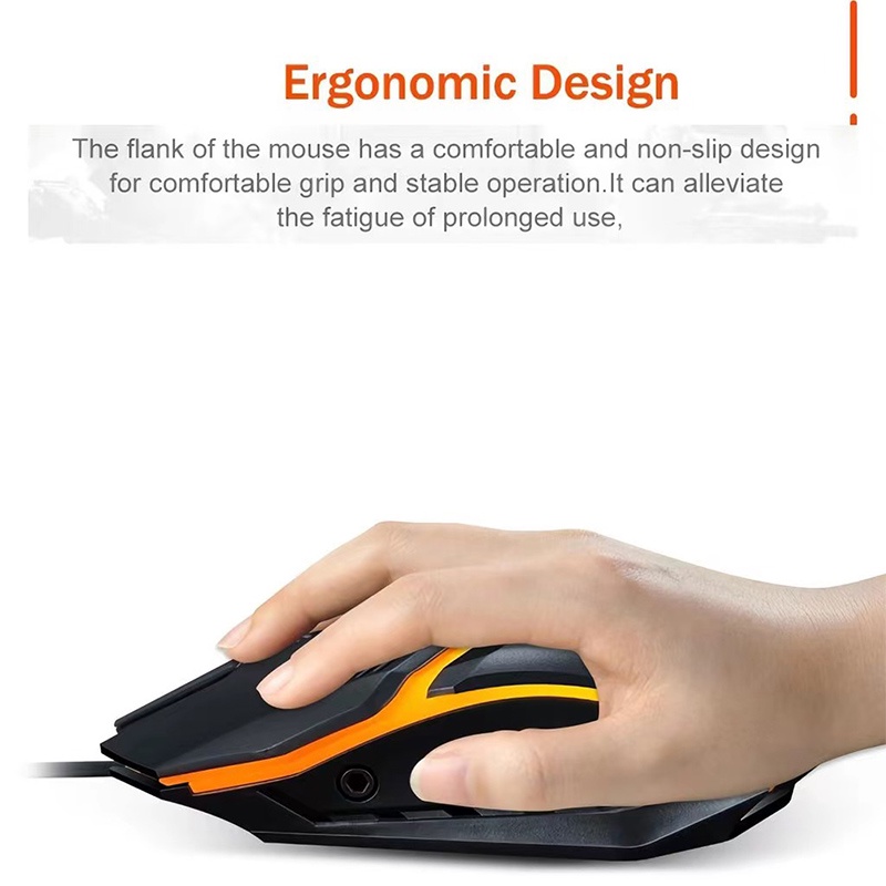 ( New Arrival )Viqoo MG05 Mouse Gaming Lampu LED Mouse Wired Rechargeable Black Mouse Game