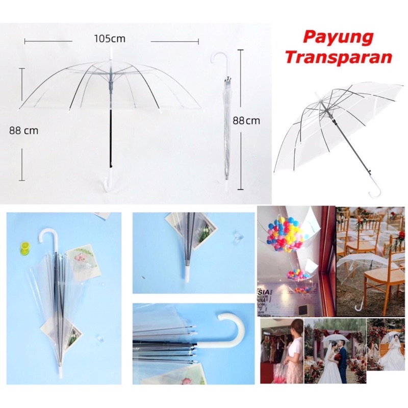 Payung Korea Transparan Bening Umbrella Transparan Korea Japan Best Quality