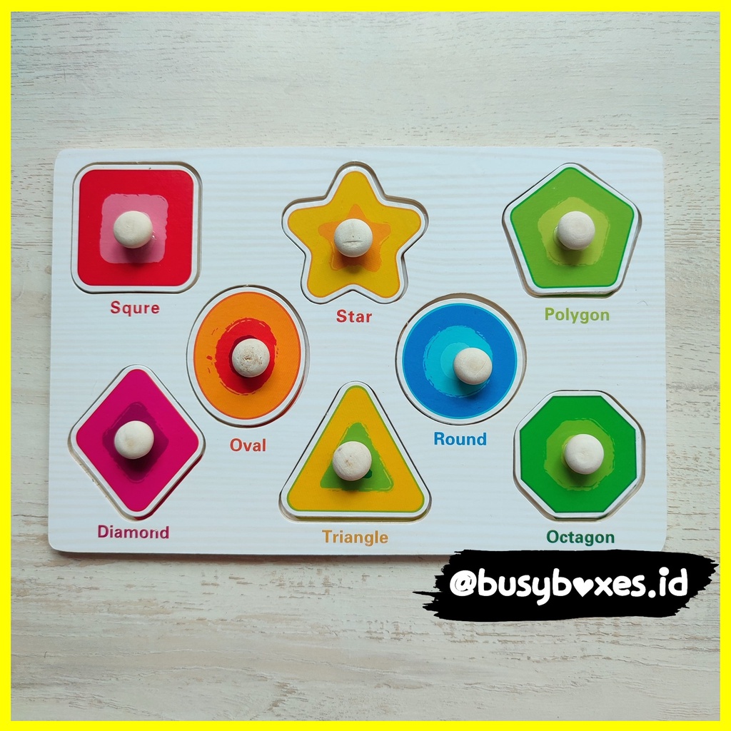 Busyboxes.id Mainan anak edukasi anak 1 2 3 tahun laki laki perempuan mainan edukasi Montessori puzzle jigsaw 3d kecil geometri bentuk dasar