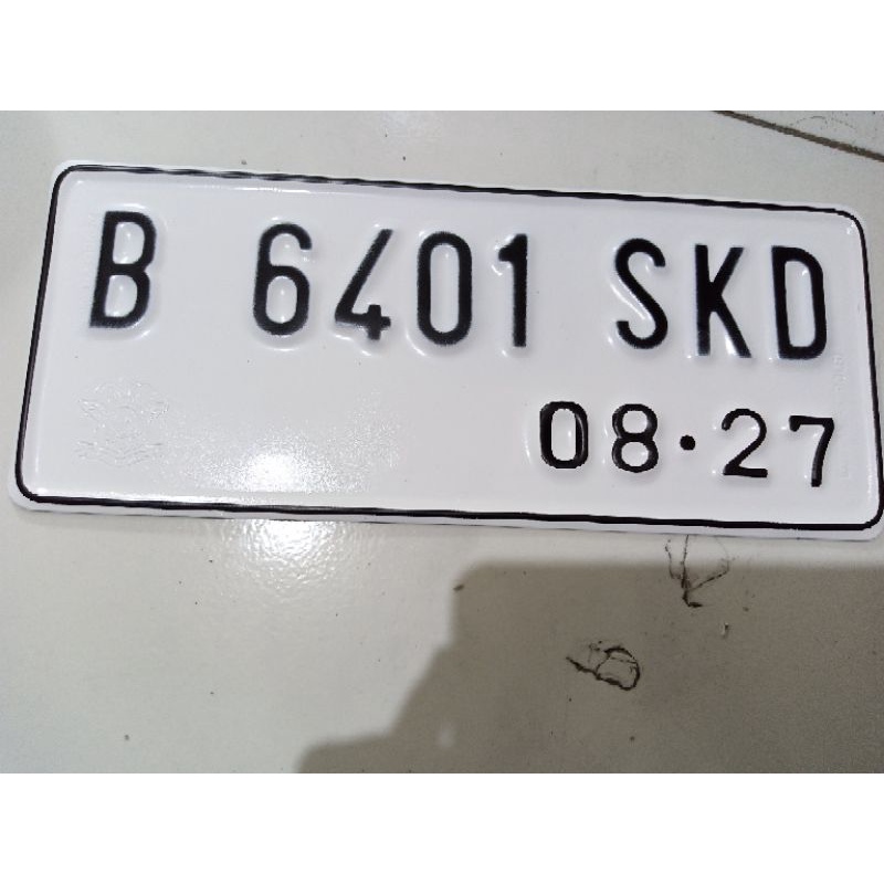 plat nomor motor Putih +LOGO (2plat)