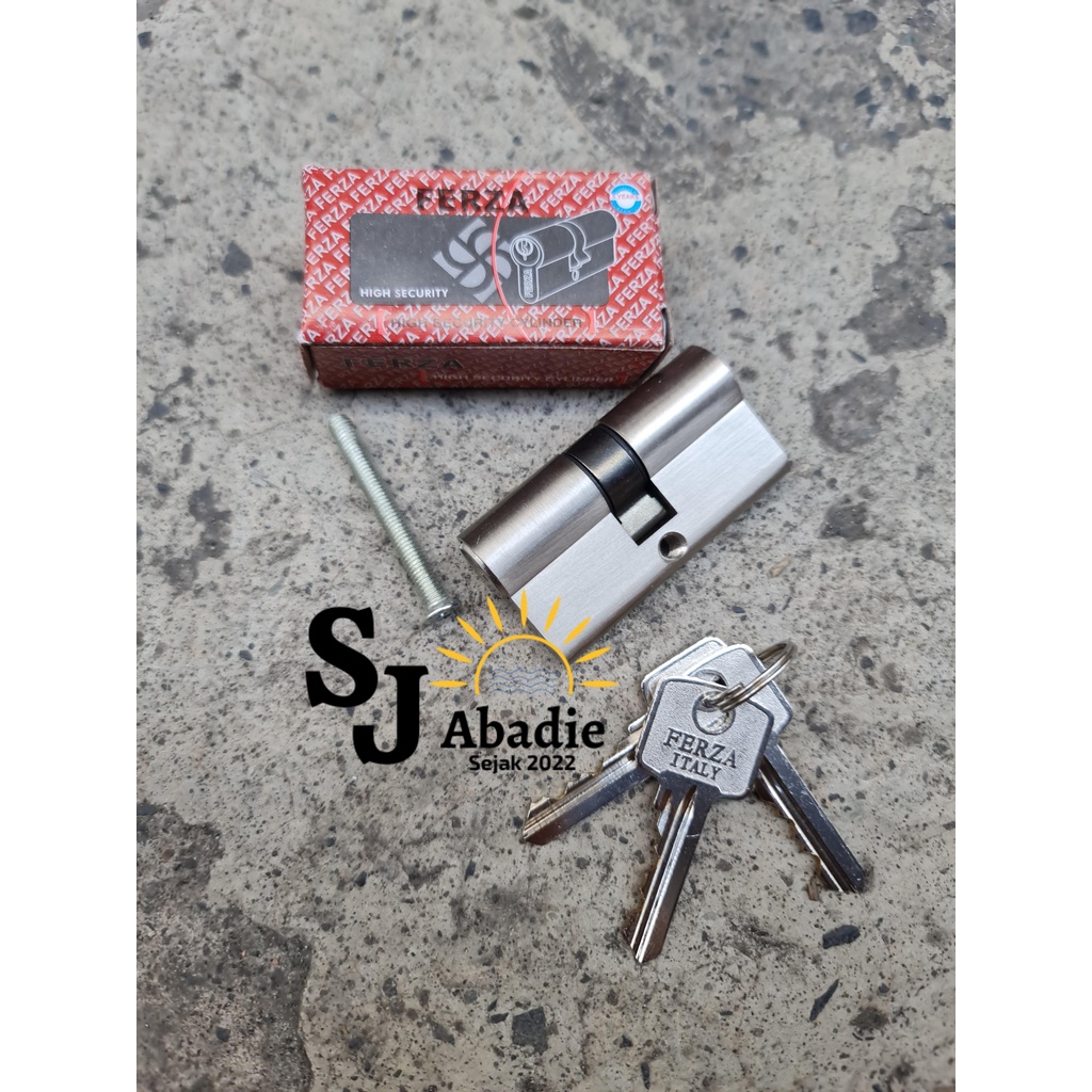 NEW (1 PCS) CYLINDER CILINDER SILINDER KUNCI PINTU KUNINGAN ASLI FERZA PUTIH / KUNING SJ ABADIE
