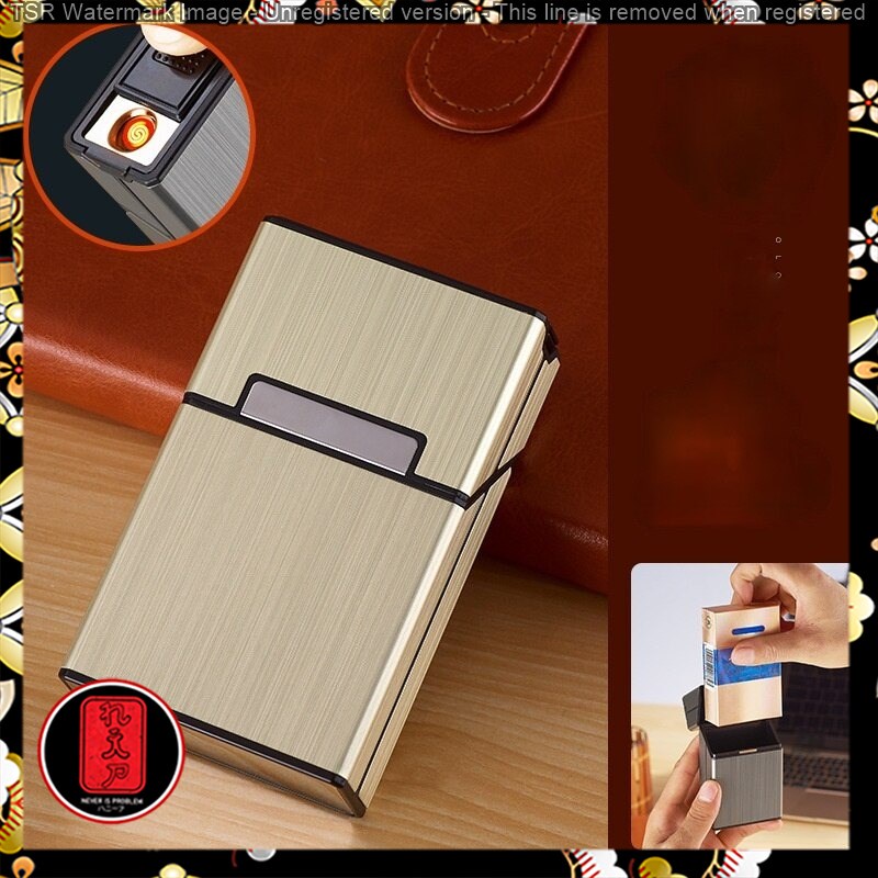 Focus Kotak Rokok 20 Slot Case with Electric Lighter - JD-YH069 - Black
