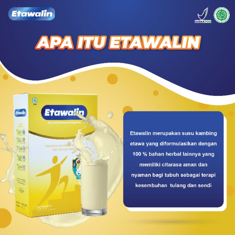 ETAWALIN -  MINUMAN SUSU YANG TERBUAT DARI SUSU KAMBING ETAWA ASLI YANG DIPADUKAN DENGAN 5 HERBAL ALAMI YANG SANGAT BERGUNA UNTUK MENINGKATKAN KESEHATAN DAN KEPADATAN TULANG / PAKET 1 BOX