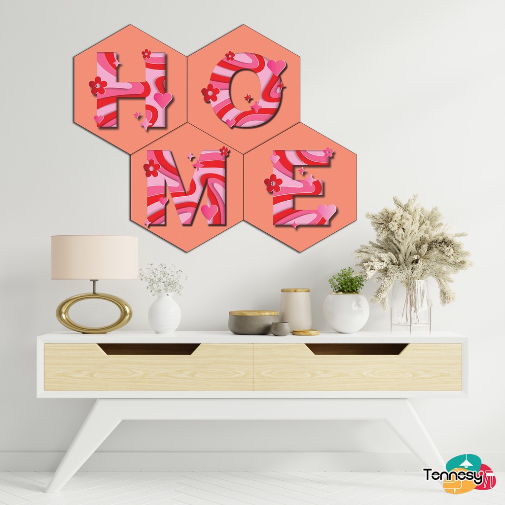 TENNESY HIASAN DINDING HEXAGONAL KUSTOM NAMA REQUEST ALFABET HURUF FONT INISIAL WALL DECOR PAJANGAN KAYU DEKORASI DINDING KAMAR TIDUR RUMAH