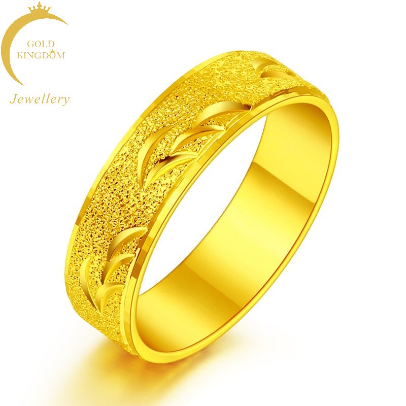 Goldkingdom Perhiasan Fashion 24K Bangkok Aksesoris Ready Stock Karakter Individu Sangat Sederhana Cincin Gilt Man Bersinar Terang