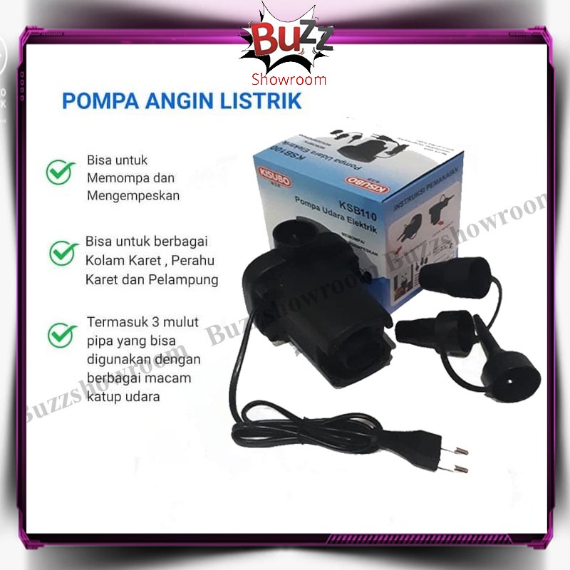 Pompa Angin listrik Kisubo KSB110 untuk KASUR ANGIN KOLAM RENANG Anak
