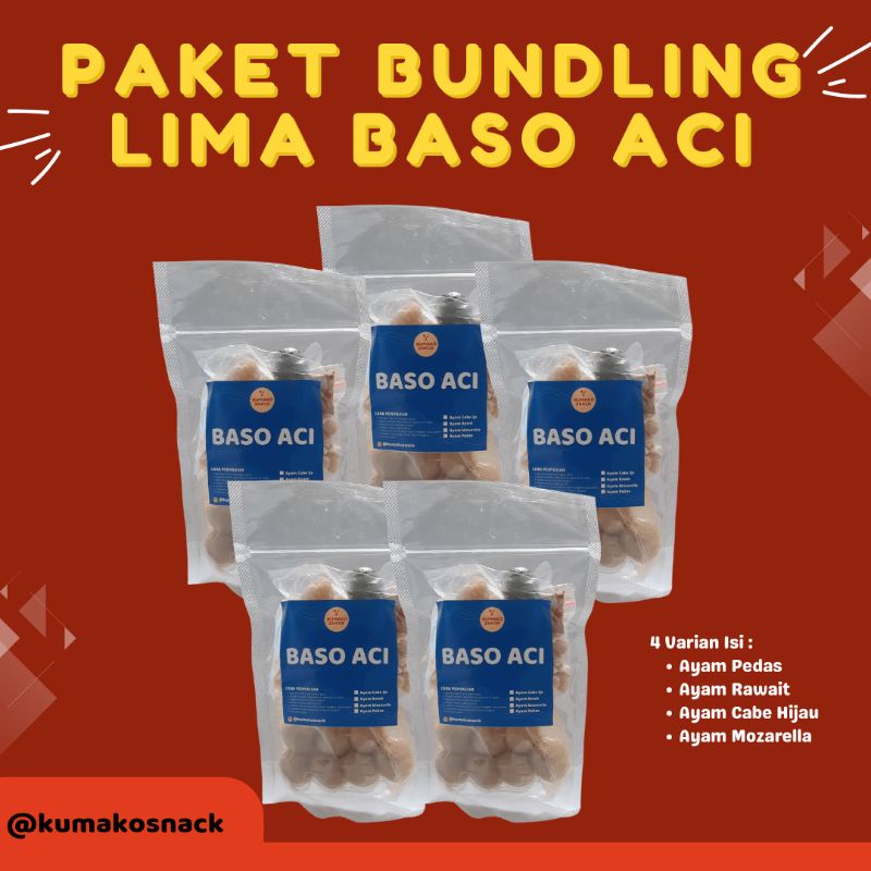 

Paket bundling lima baso aci kumako snack