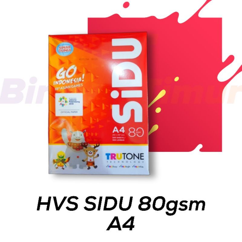 Jual Kertas Hvs 80 Gram Sidu A4 1 Box 5 Rim Pengiriman Instant