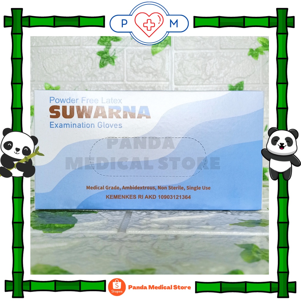 Sarung Tangan / Handscoon Latex FREE POWDER Suwarna isi 100 Pcs 50 Pasang
