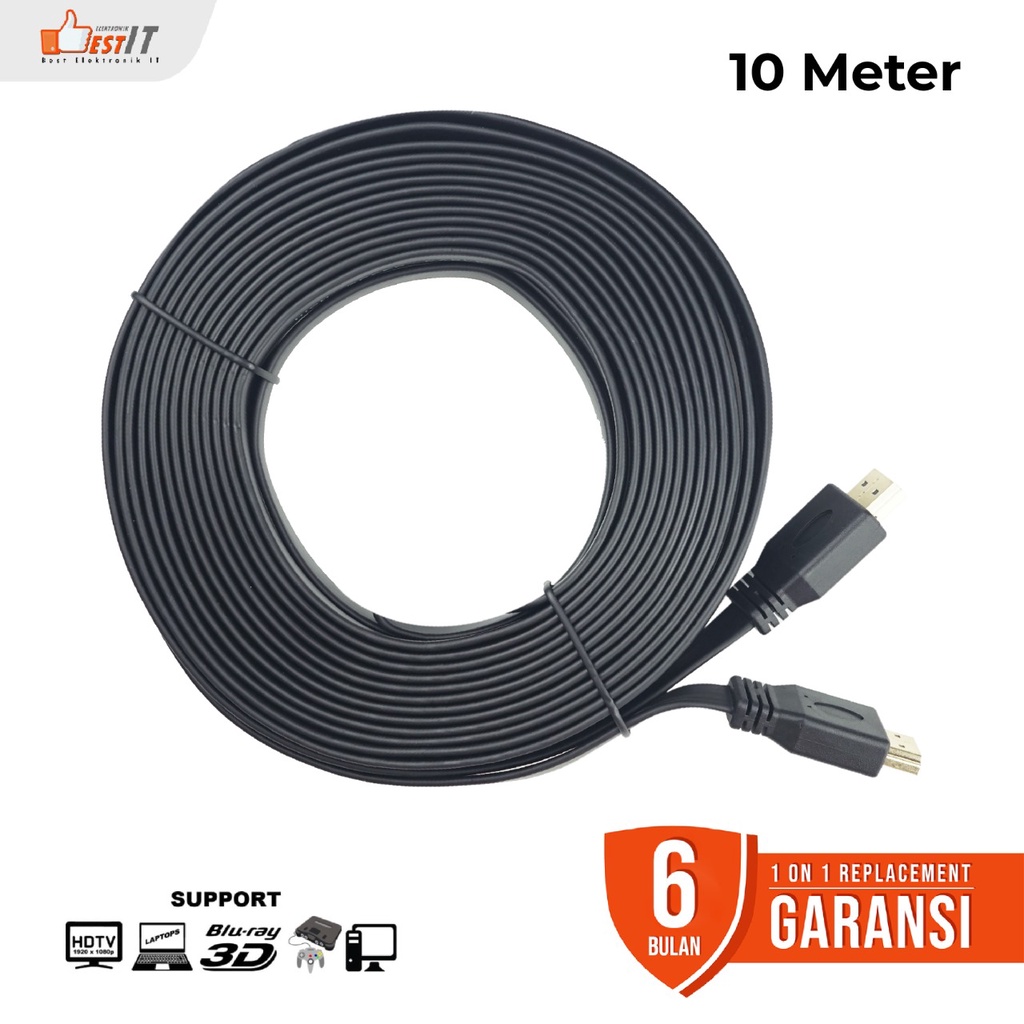 Kabel HDMI 10 Meter Flat V1.4