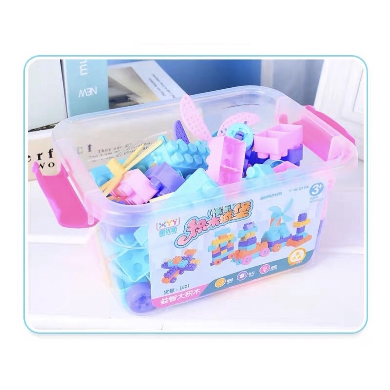 HAPPYTOYS.888 #A96 MAINAN ANAK BLOCK BRICK SUSUN ISI 100PCS KEMASAN BOX