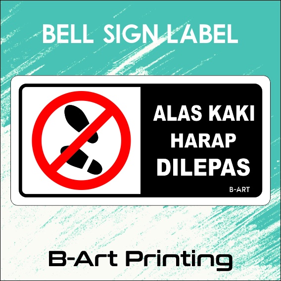 LABEL Sign &quot;Alas Kaki Harap Dilepas&quot; Akrilik Papan Akrilik Ready (Sign Lepas Sepatu / Sandal) 32 x 15 cm
