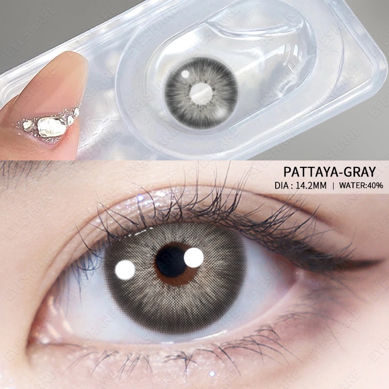 (COD)Menyinarimu PATTAYA Softlens Minus(-1~-6) Softlens Gray Lensa Mata Penuh Gaya Dan Cantik Softlens Brown Warna Lensa Kontak Soflen 2022 DIA 14.2MM New Dubai Import Premium Exoticon Softlen