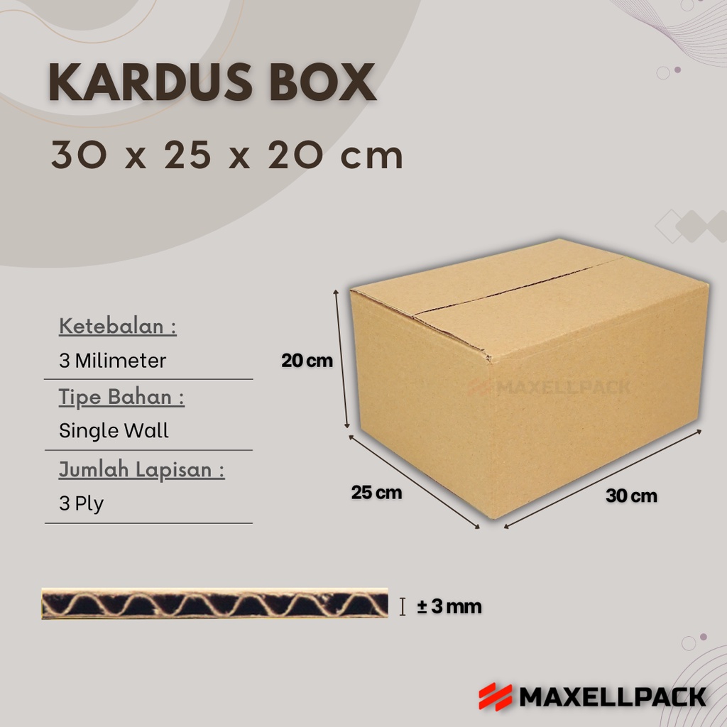 

Kardus Karton Box 30x25x20 CM Kotak Dus Packing Polos
