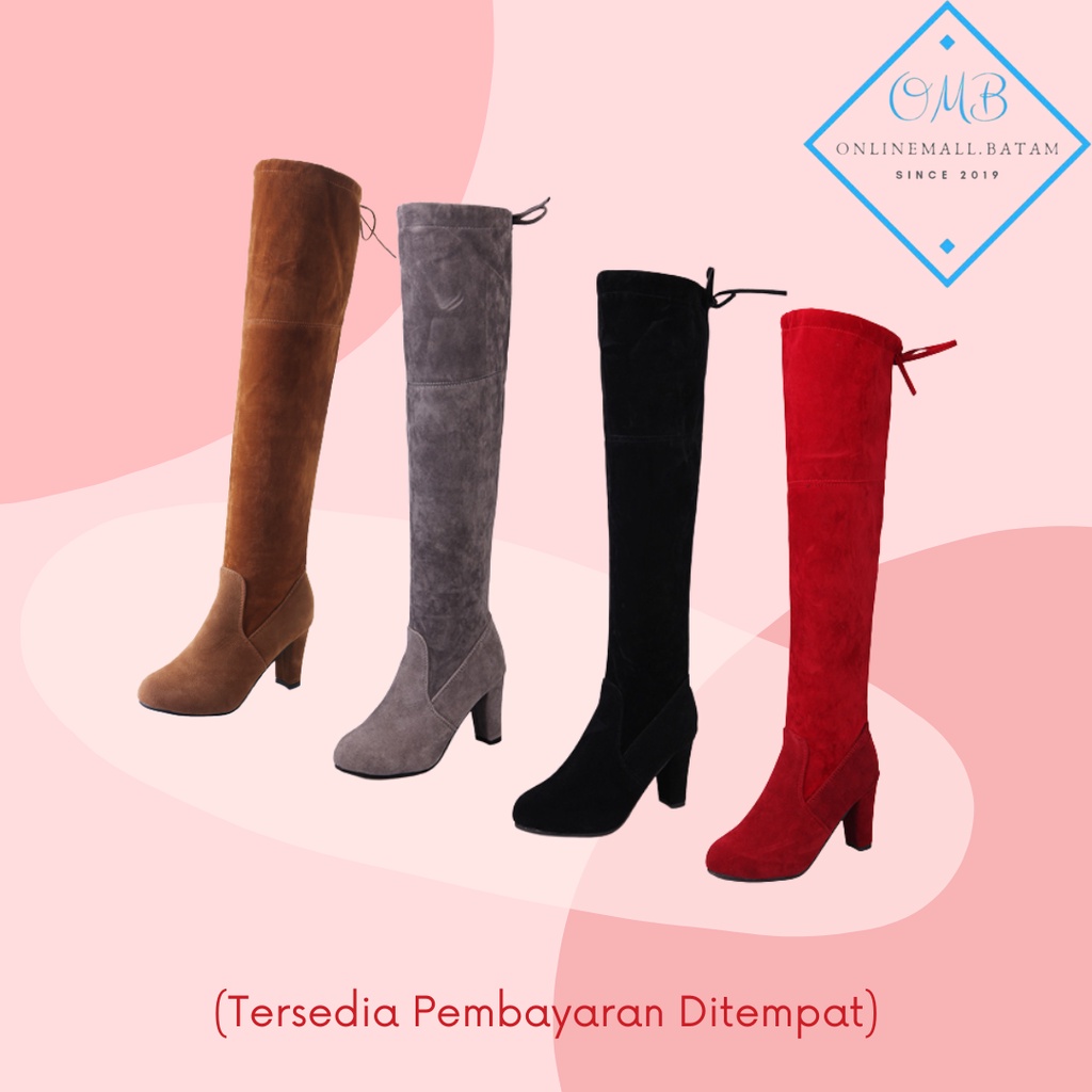Sepatu Boots Wanita Panjang Hak Tinggi Fashion 266 onlinemall